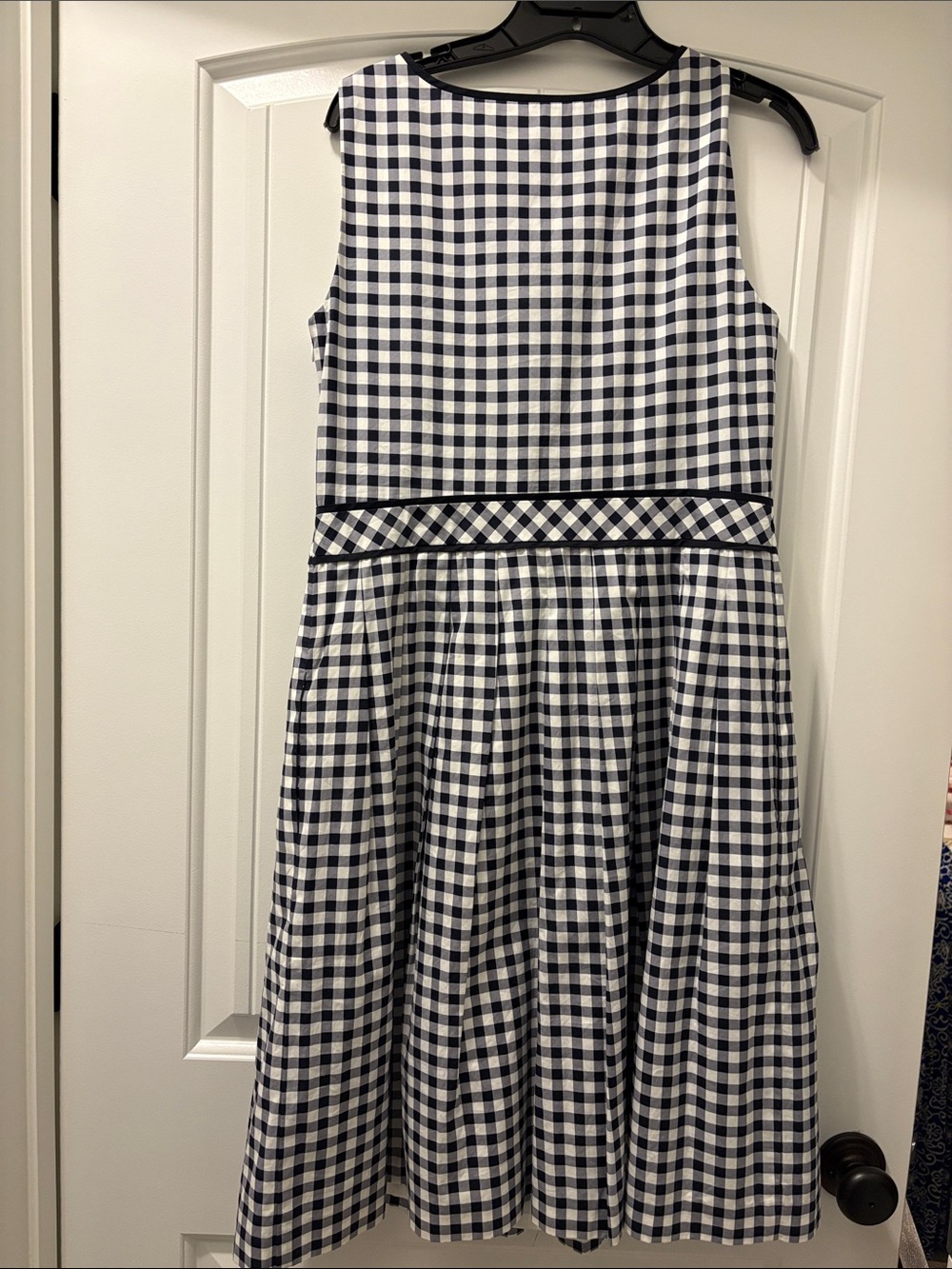 Talbots Black and White Gingham Fit-and-Flare Dress - Picture 5 of 9